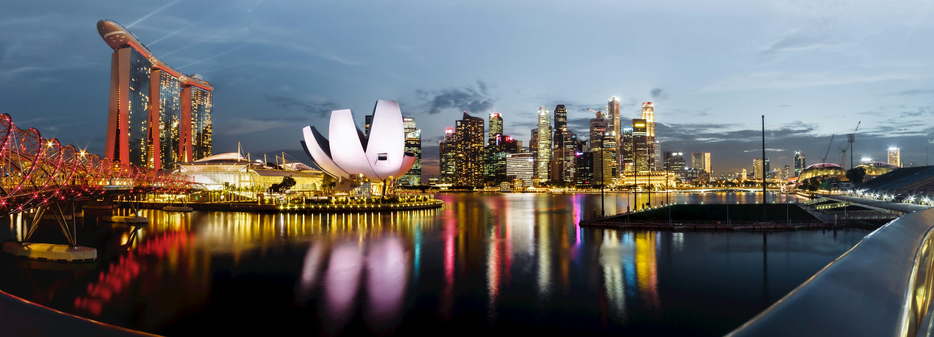 Singapore skyline at dusk